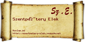 Szentpétery Elek névjegykártya